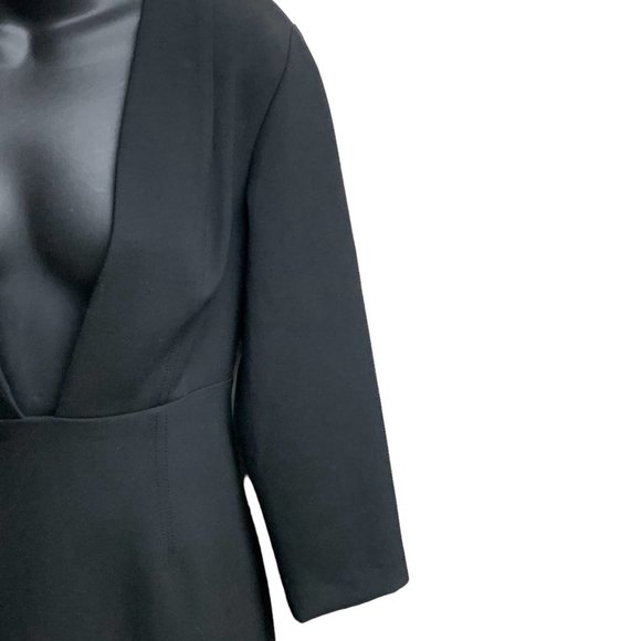 Aritzia BABATON Masu‎ Black Midi Plunging Neckline Dress - Picture 4 of 12